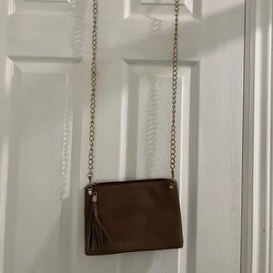 Beige over the shoulder purse